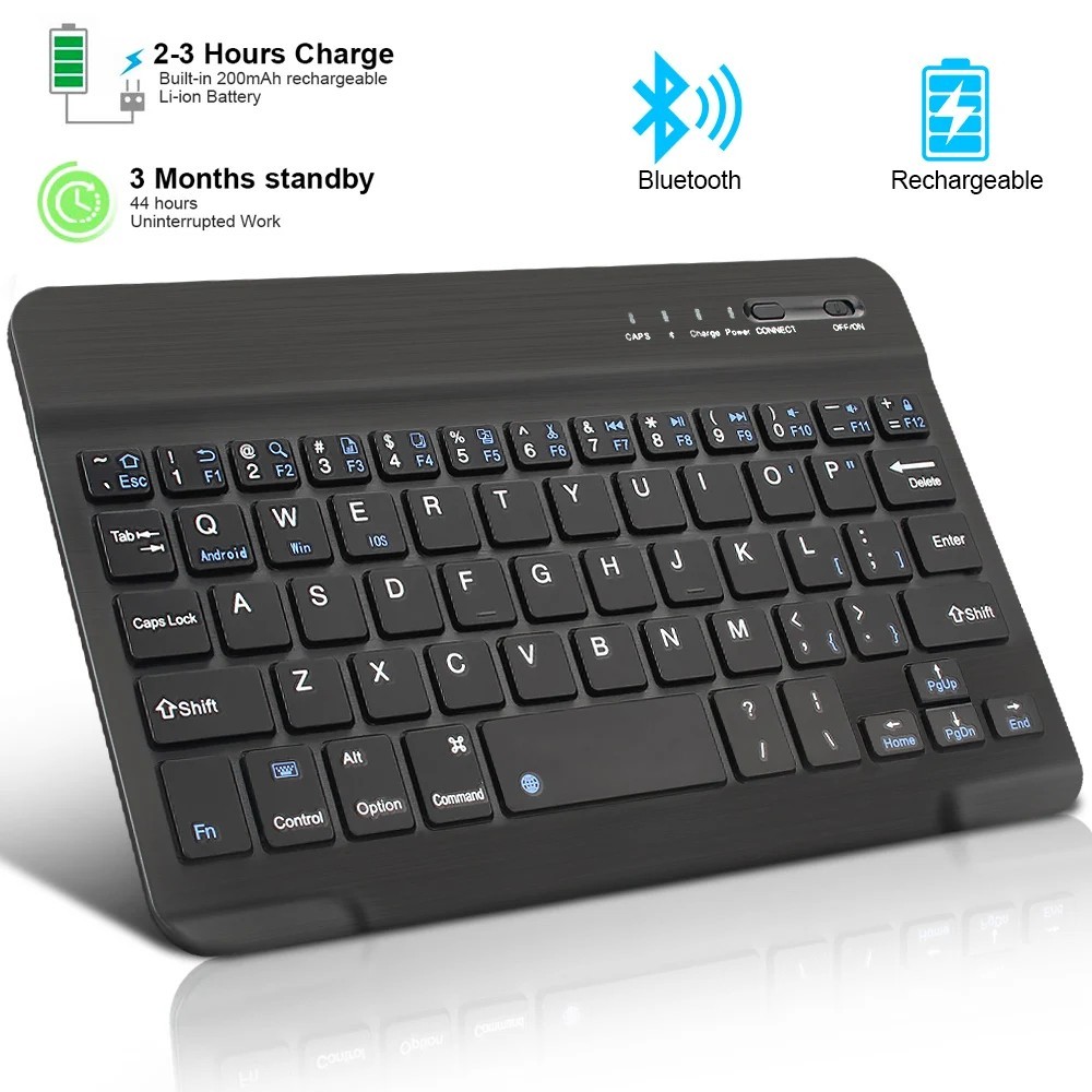 Mini Bluetooth Wireless Keyboard Rechargeable Portable for Laptop Tablet