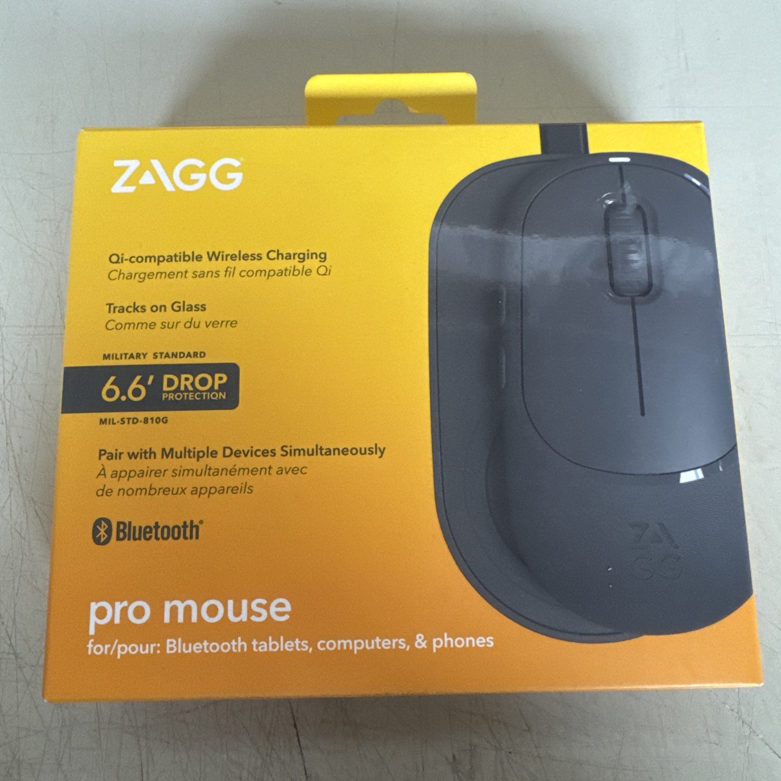 Zagg Pro Mouse Qi Wireless Mouse for Bluetooth Tablets iPad and Computers