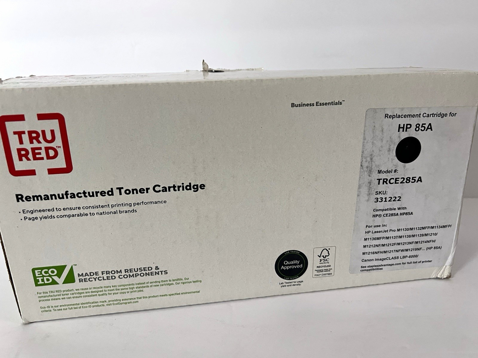 TRU RED TRCE285A Black Reman Laser Toner Cartridge for HP 85A M1130 M1132