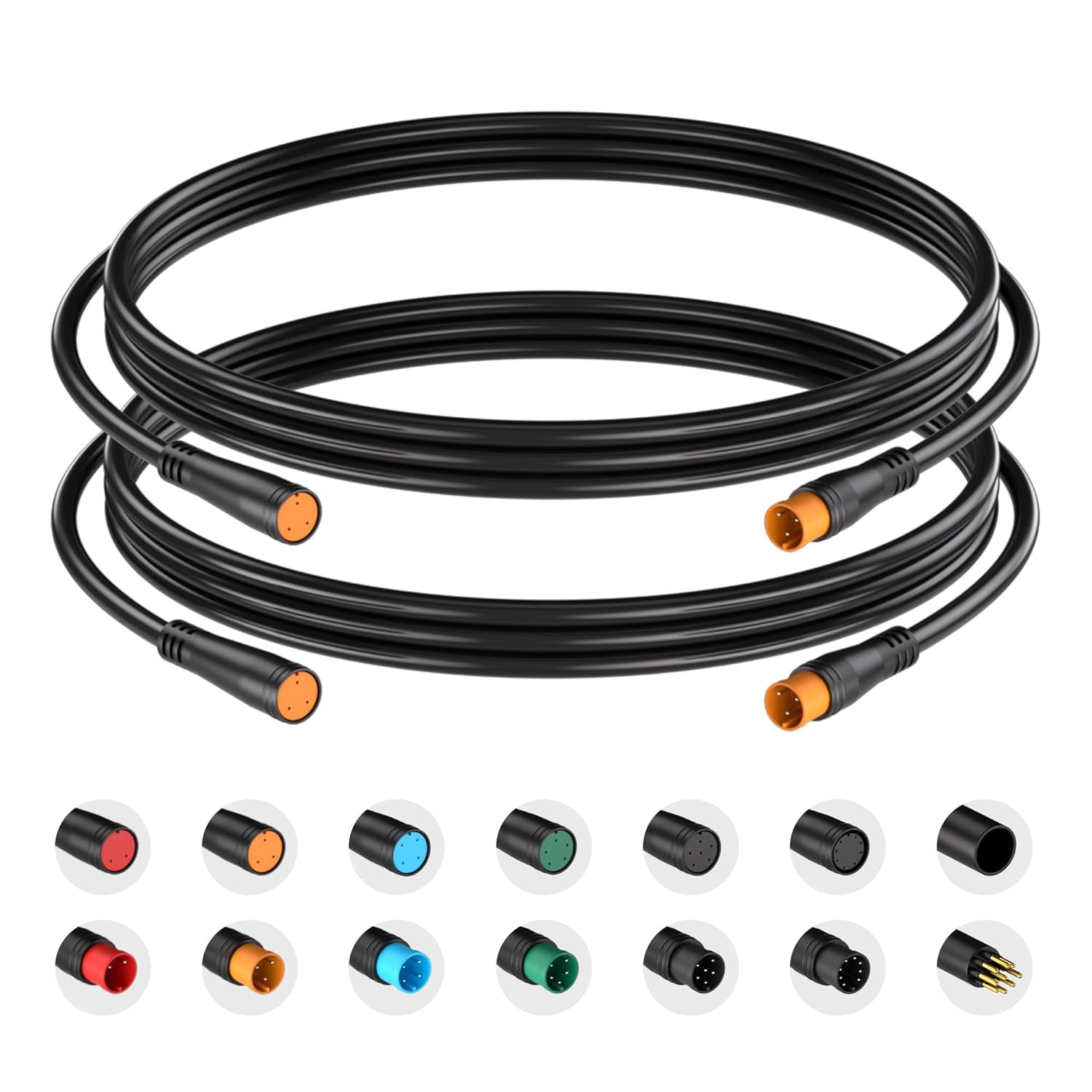 Extension Cable 2Pin/3Pin/4Pin/5Pin/6Pin/8Pin/9Pin Waterproof Plug Works for Ele