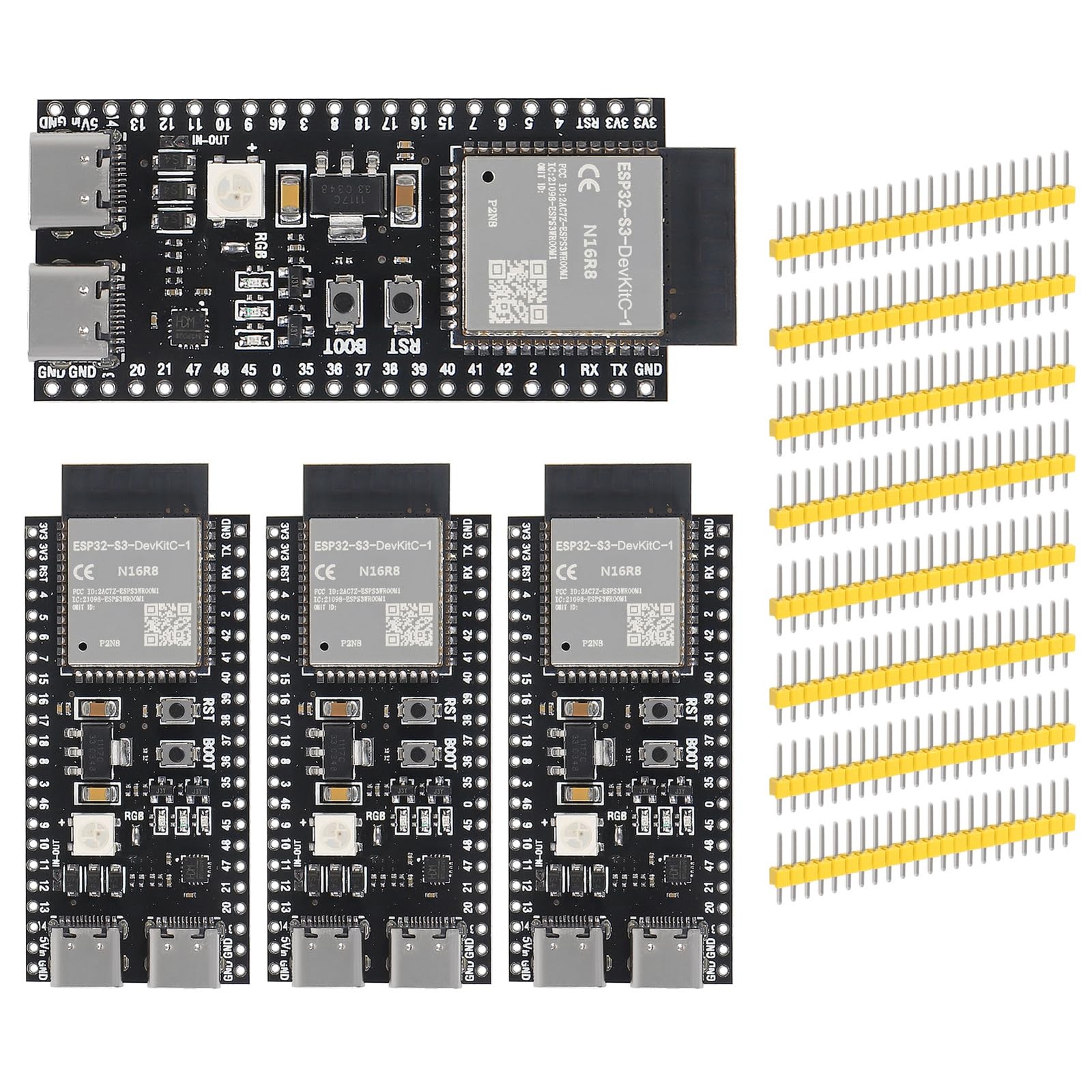 4pcs ESP32-S3-DevKitC-1-N16R8 ESP32-S3 Development Board Wi-Fi + Bluetooth MC...