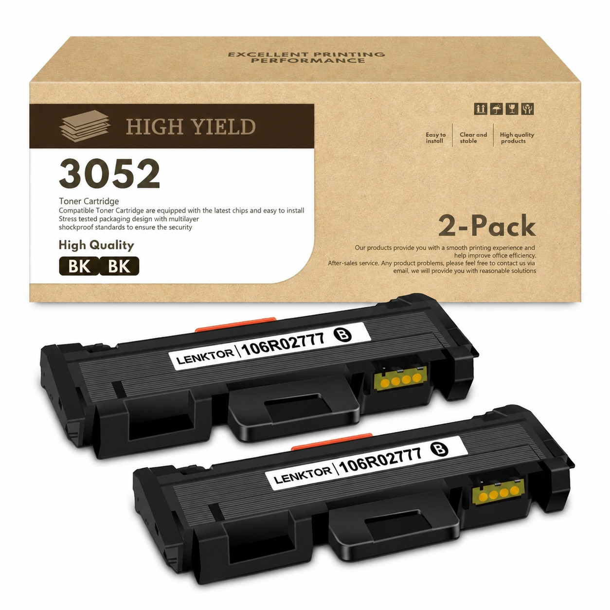 3052 106R02777 2PK High Yield Toner Set for WC3215 3225DNI Phaser 3260DNI 3052
