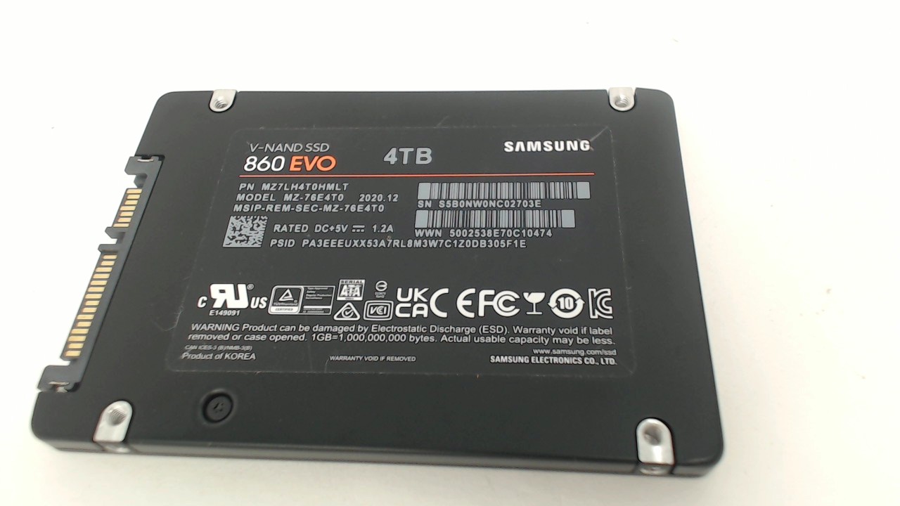Samsung 860EVO 4TB MZ7LH4T0HMLT MZ-76E4T0 SED SSD 2.5" SATA SOLID STATE DRIVE