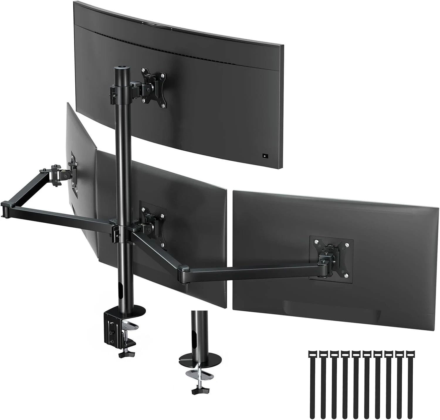 Quad Monitor Mount for 17-32 Inches - Fully Adjustable Heavy Duty 4 Monitor Arm