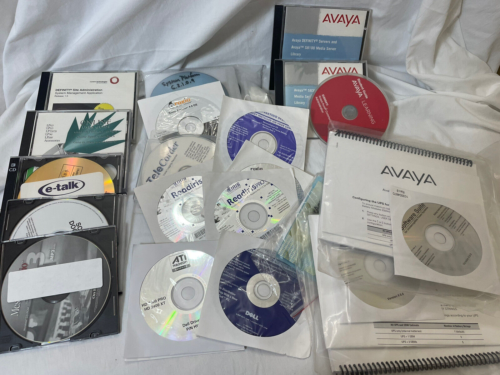 lot of Avaya DVD software + ReadIris, Message Studio, etalk, telecorder + more