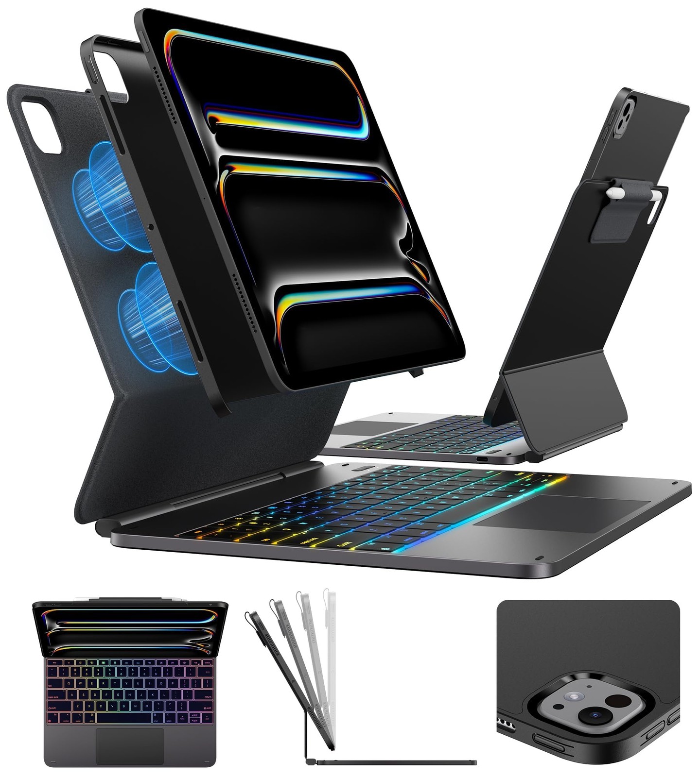 typecase Edge+ Keyboard Case for iPad Pro 13" (M5 2025 / M4 2024), Space Black