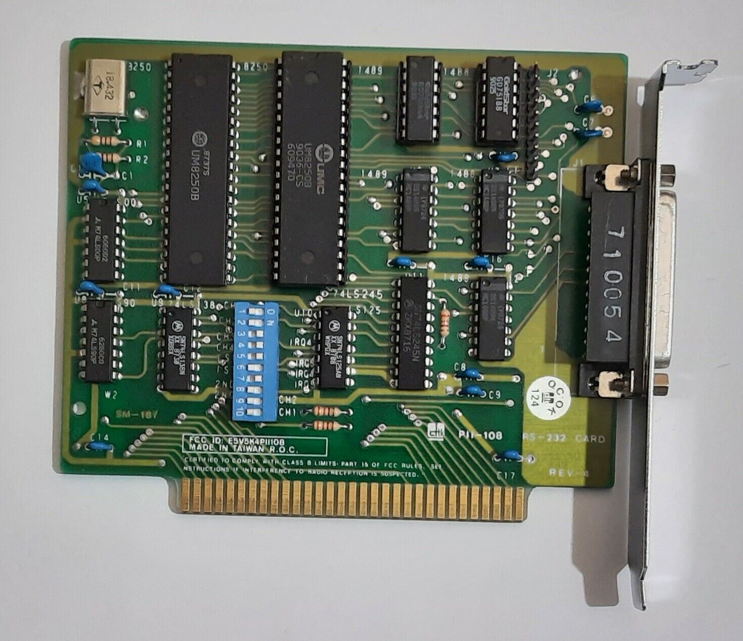 dtk PII-108 8-bit ISA Controller (RS-232 Card, COM Port, Serial, Retro, 1987)