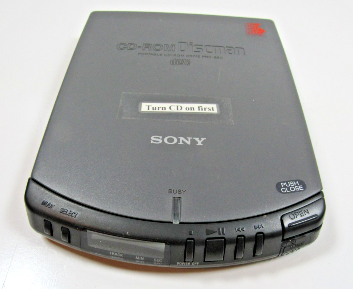 Sony Discman Portable External CD-ROM Drive PRD-650 Untested Parts / Repair #P49