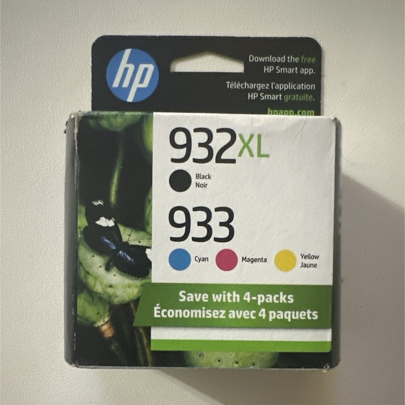 HP 932XL/933 Genuine Original Inkjet Ink Cartridges 4-Pack CMYK