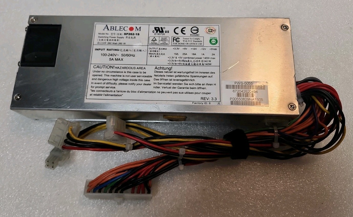 ABLECOM SP262-1S PWS-0055 260W Power Supply