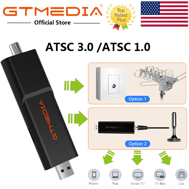 GTmedia 4K/HD ATSC 3.0 TV Tuner Compatible with ATSC DVR USB 3.0 For Android 9.0