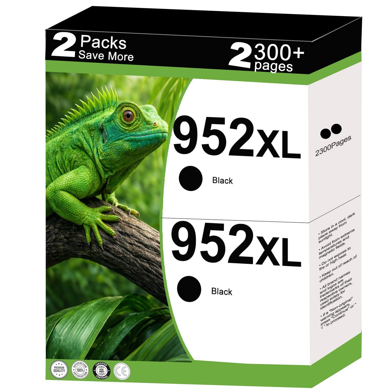 952XL Black Ink Cartridges Replacement for HP's 952 XL Compatible 