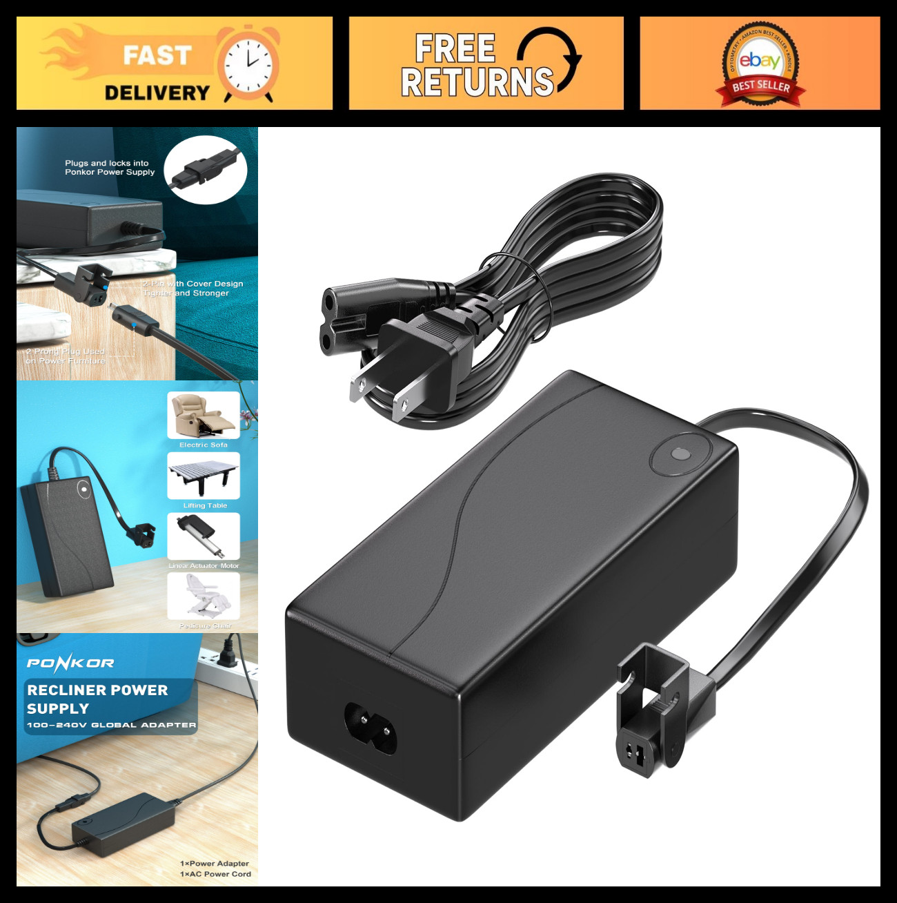 29V/24V 2A Power Recliner Adapter - AC/DC Switching Power Supply Transformer