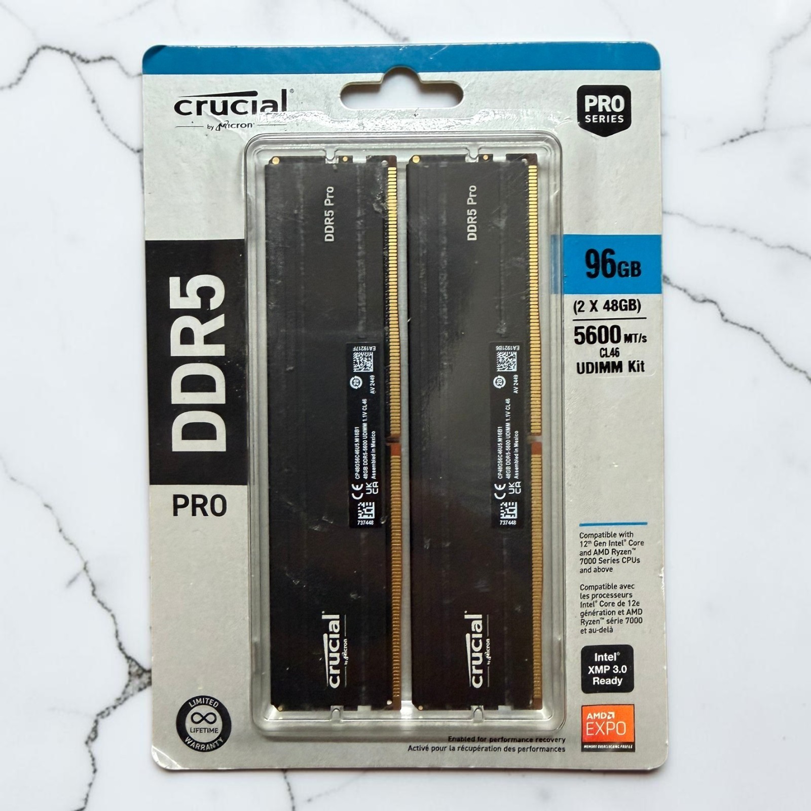 Crucial Pro 96GB 2x48GB DDR5-5600 CL46 XMP EXPO [Lifetime Warranty]