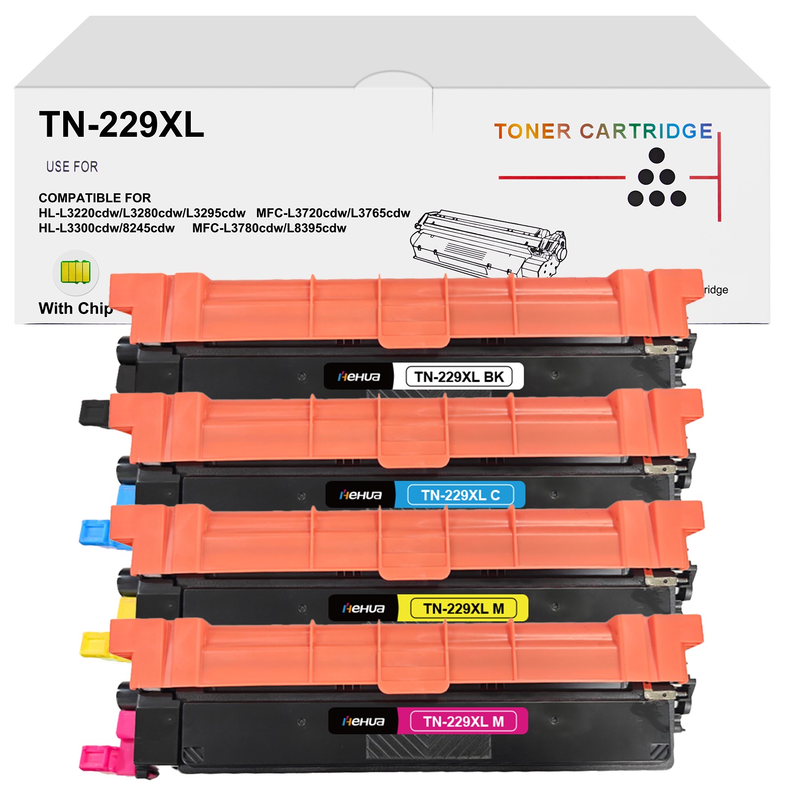 TN229XL TN229 Toner Cartridges For Brother HL-L3280CDW MFC-L3780CDW L3720CDW LOT