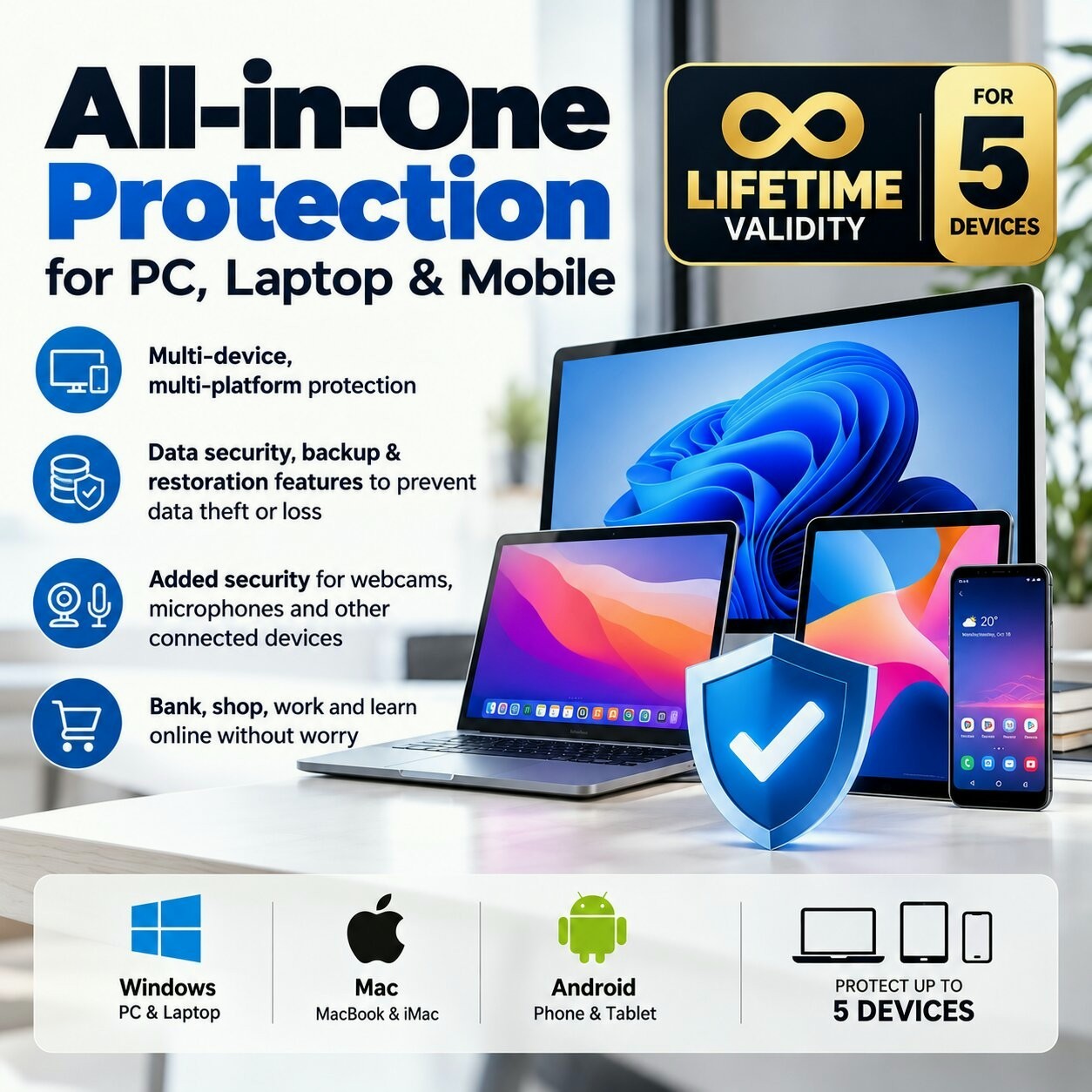 Antivirus Ultimate Security - Lifetime Validity | 5 Devices