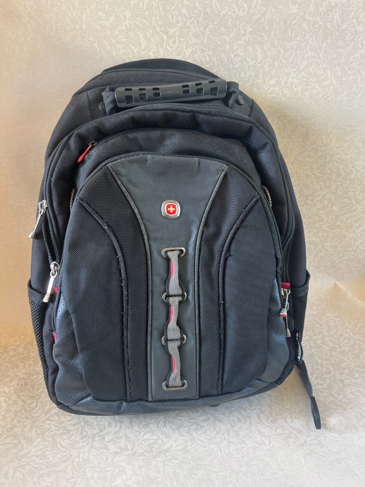 Wenger SwissGear Laptop Backpack Black Grey Tech Travel School Bookbag GUC