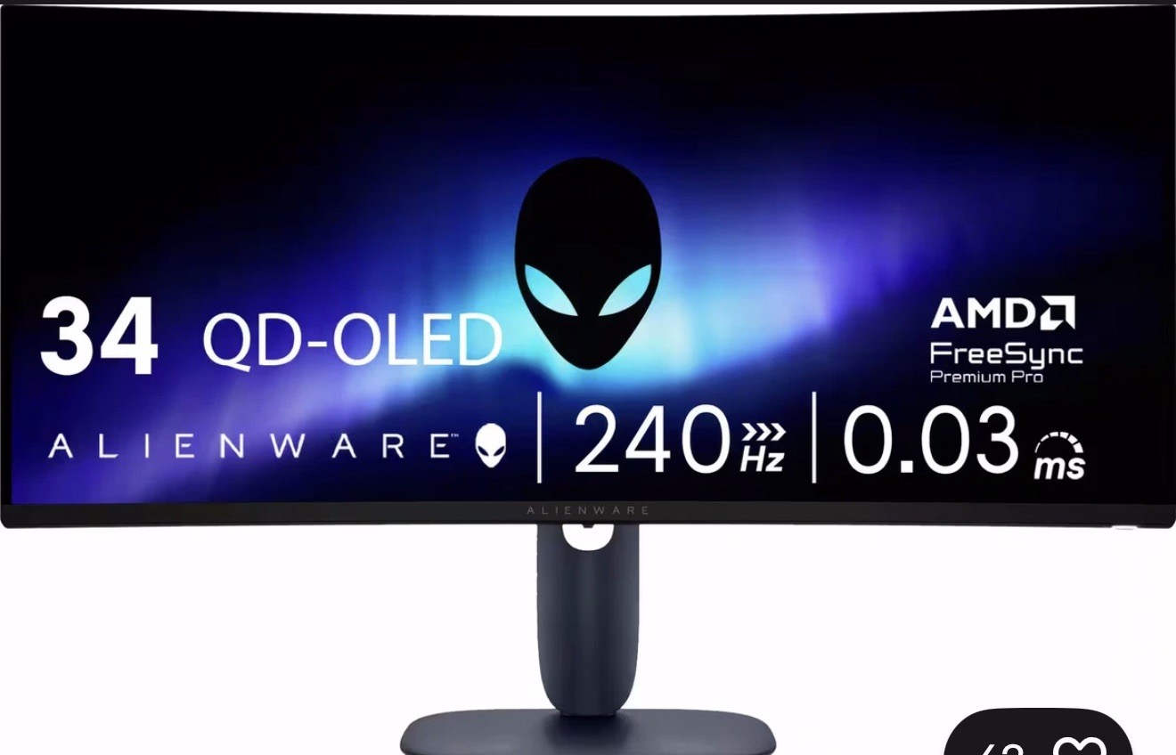 Alienware - AW3425DW 34" TFT QD-OLED Curved WQHD 240Hz 0.03ms FreeSync Gaming...