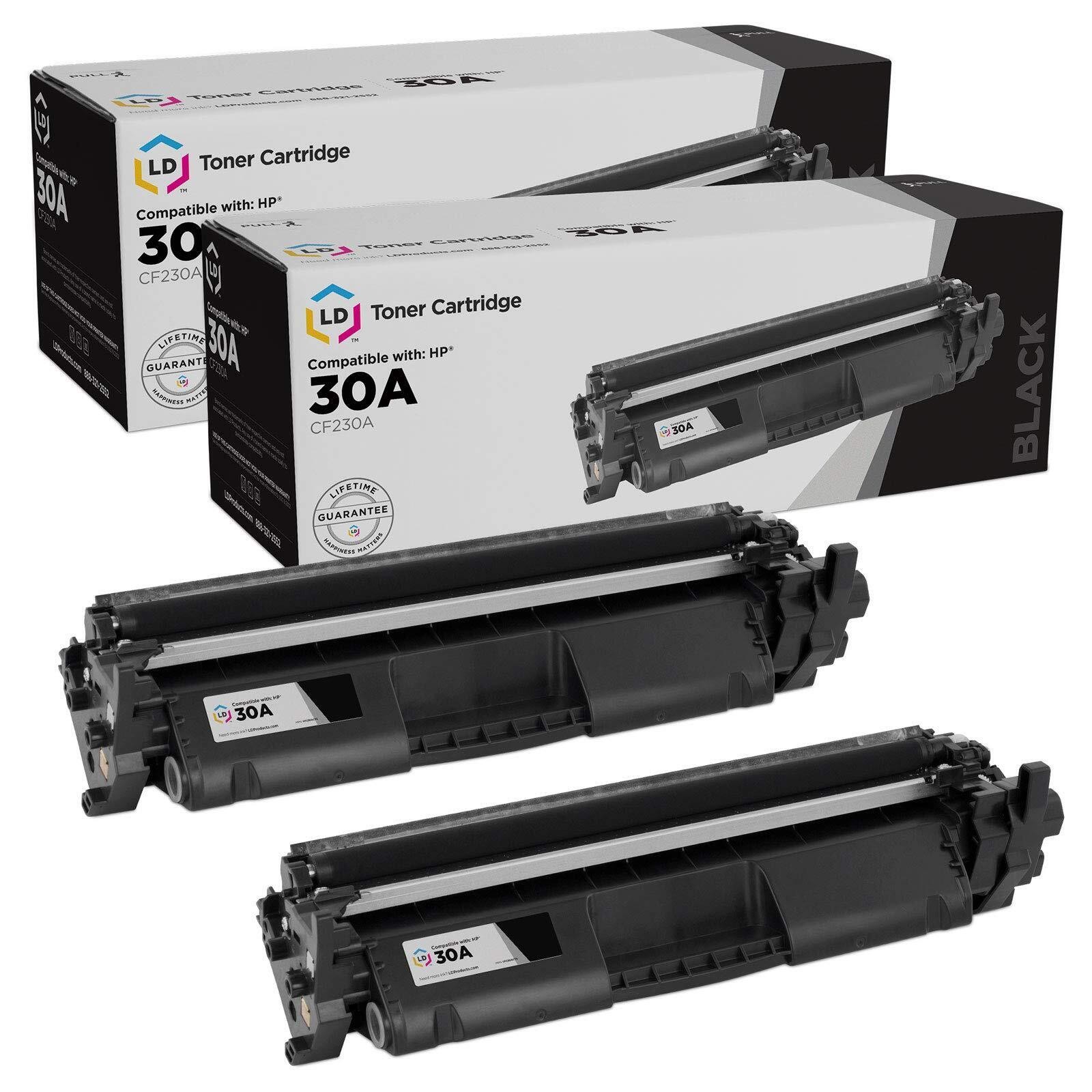 LD Compatible Replacements for HP 30A / CF230A Black Laser Toner Cartridges 2PK