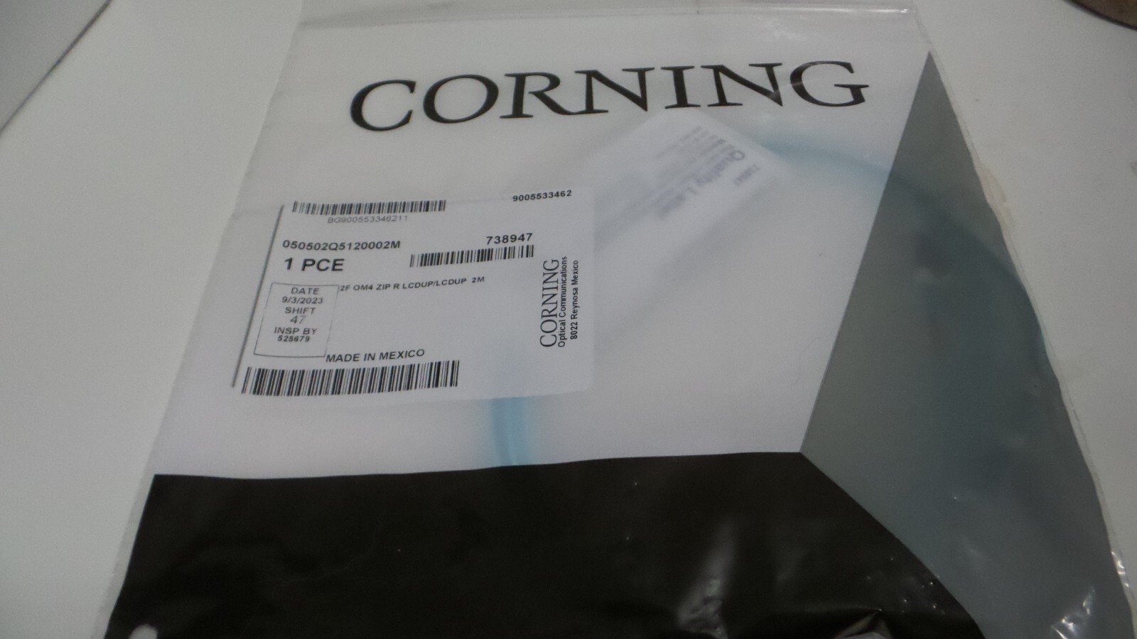 Corning 050502Q5120002M 2F OM4 ZIP R LCDUP/LCDUP 2M LOT OF (10)