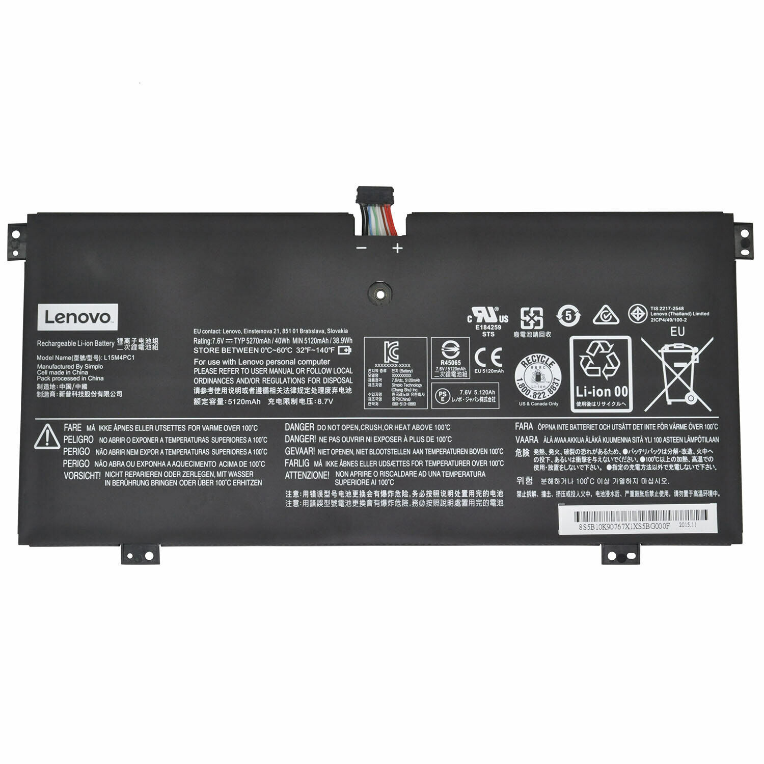 Genuine Laptop OEM Battery L15M4PC1 L15L4PC1 For Lenovo Yoga 710-11IKB 710-11ISK