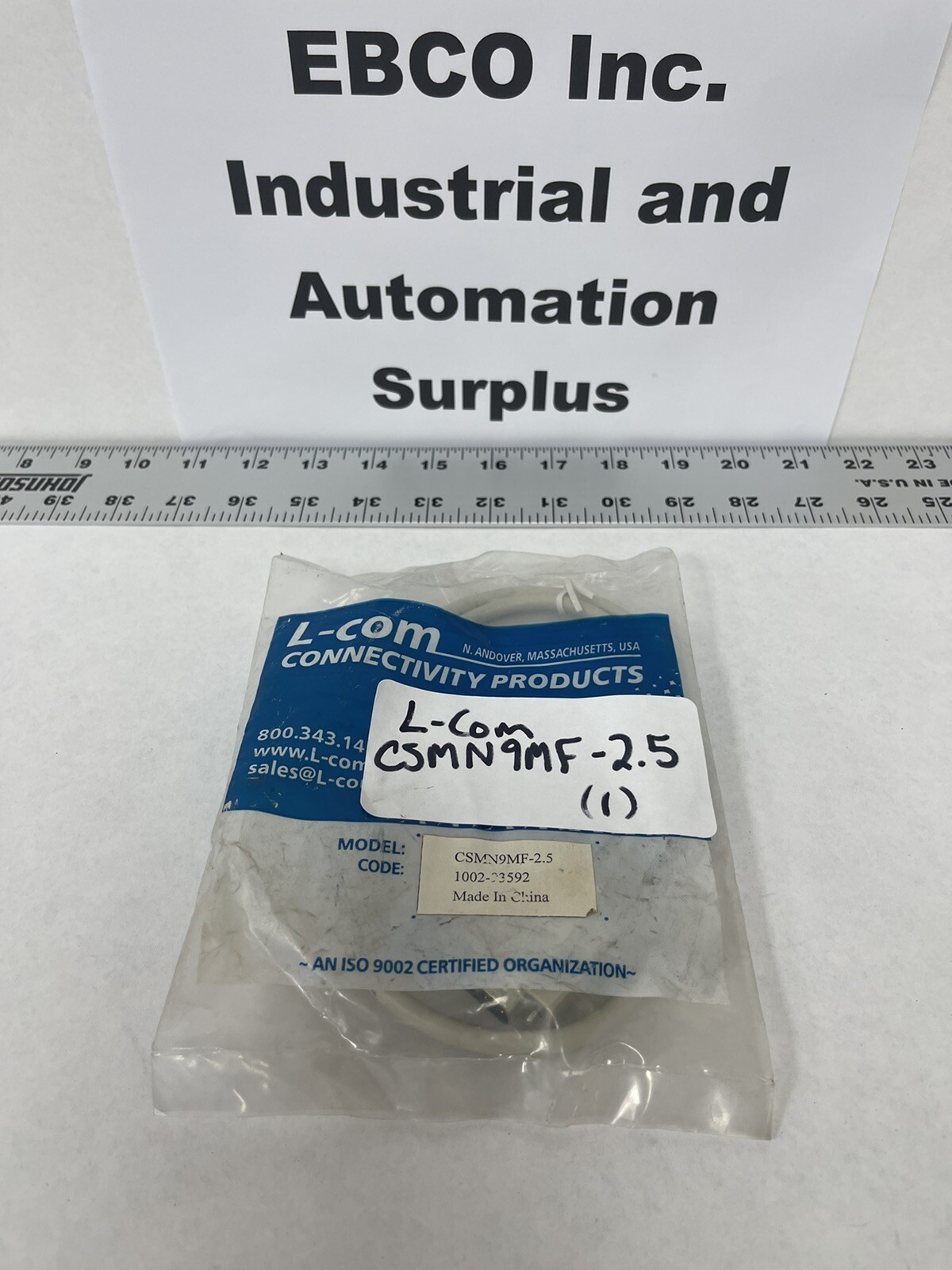 L-com CSMN9MF-2.5, DB9 D Sub Cable New