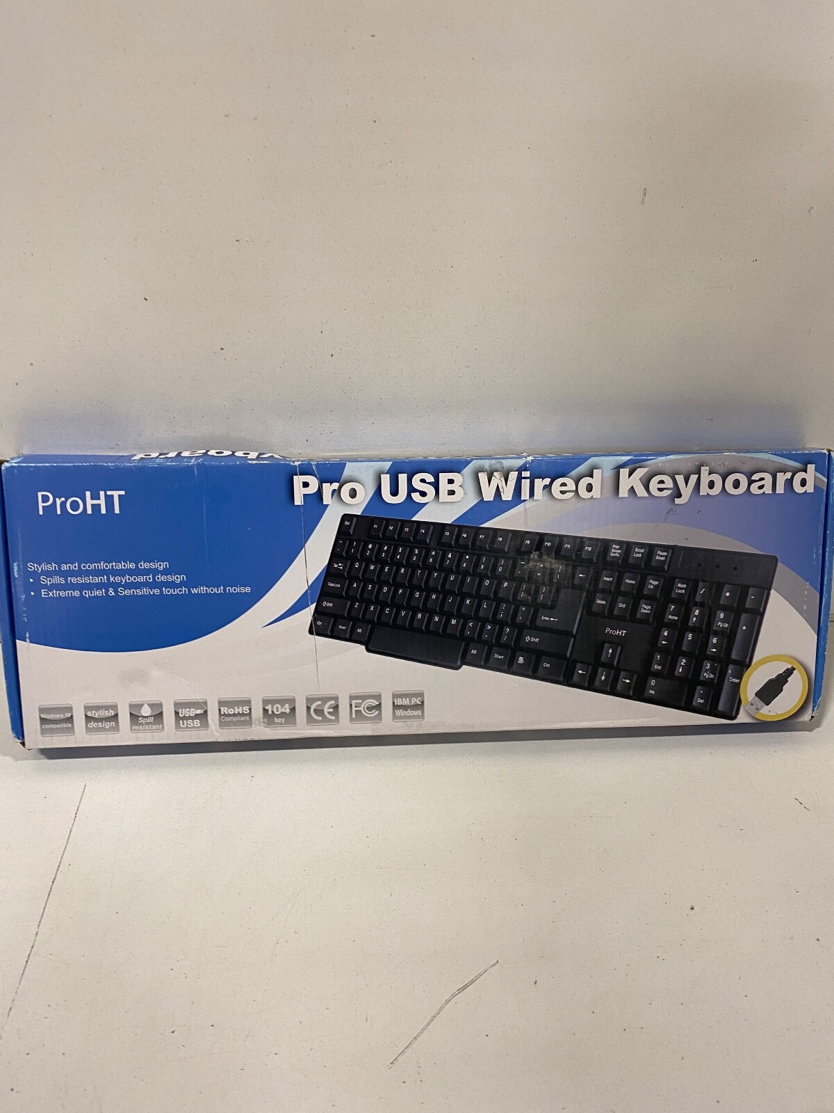 Inland ProHT USB Standard Wired Keyboard - Comfortable Design And Quiet