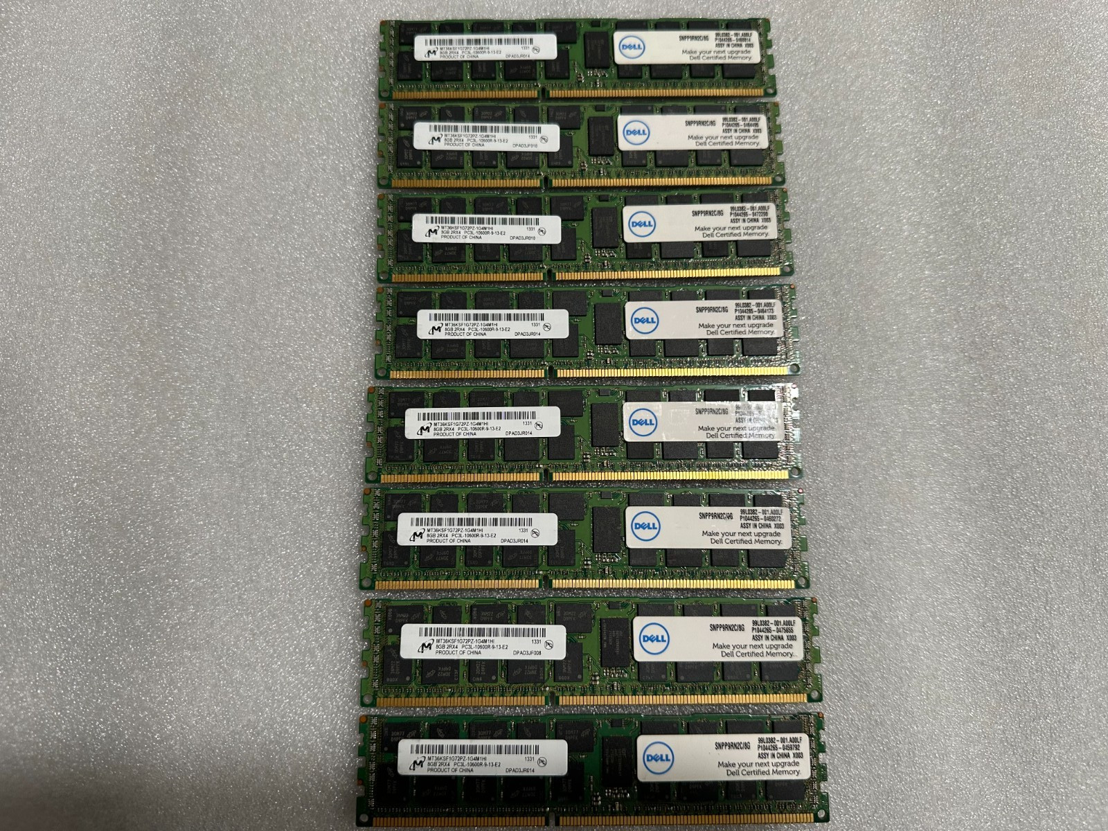 Micron 64GB (8x 8GB) 2Rx4 PC3-10600R DDR3 1333MHz ECC REG RDIMM DELL Memory