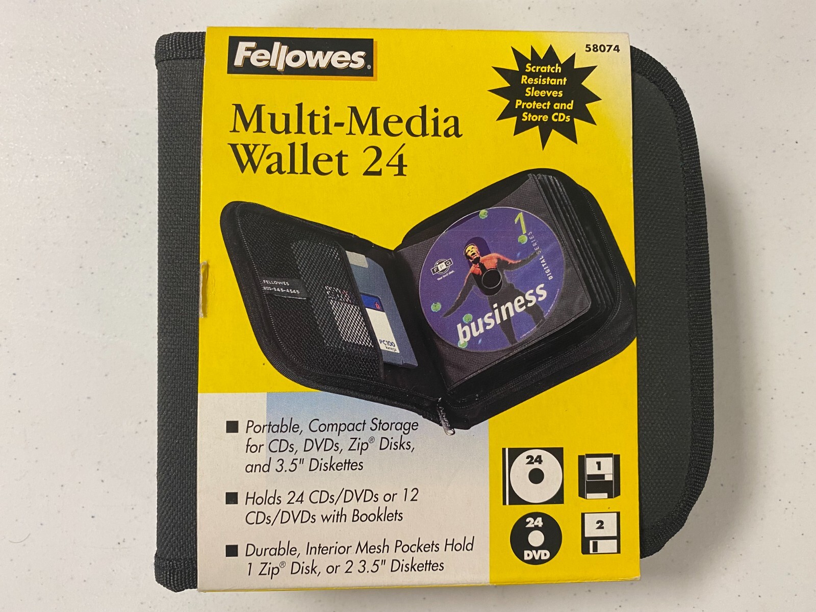 Fellowes Multi-media Wallet, 24  Disc- DVD Holder Case
