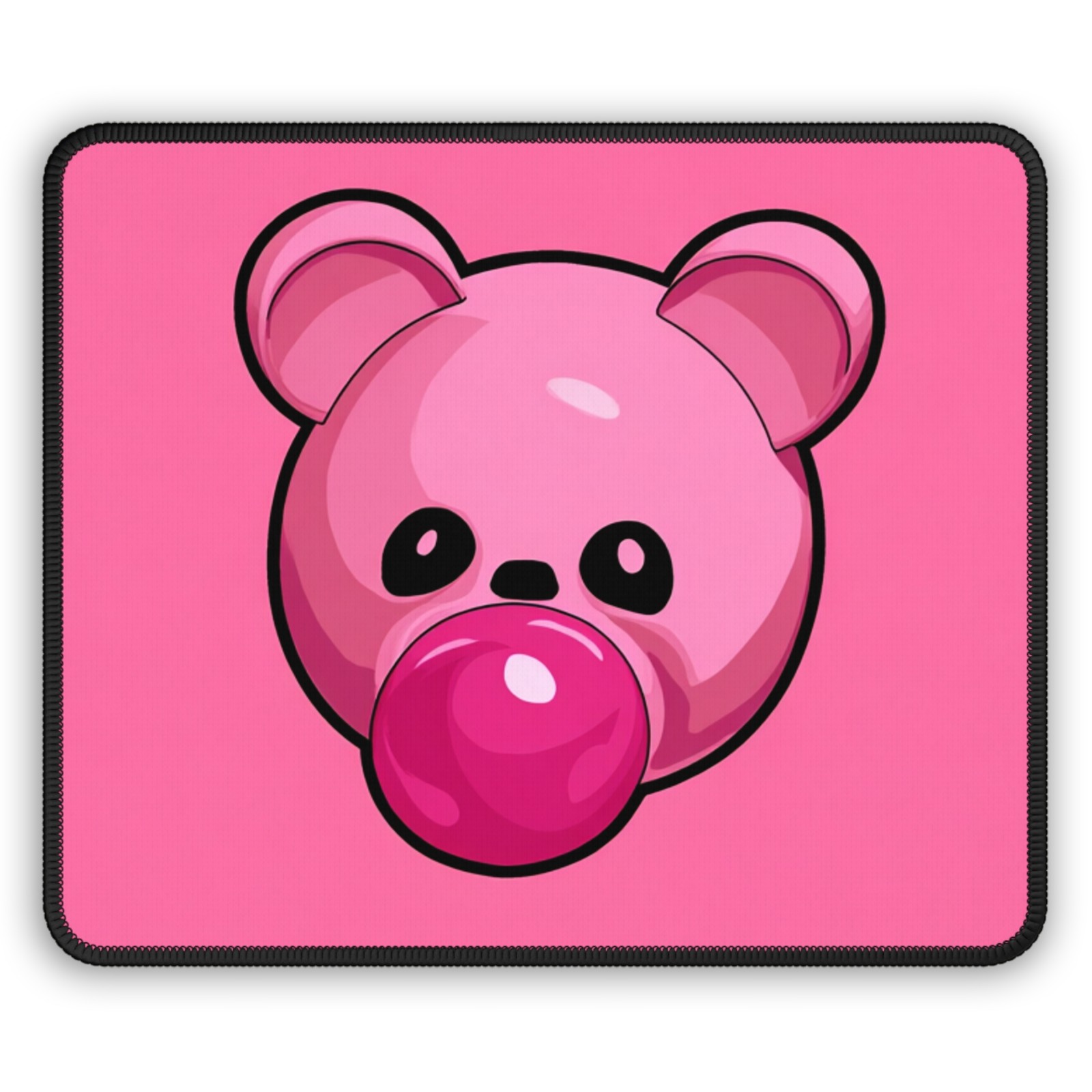 Pink Bubble Bear Gaming Mouse Pad | Cute Kawaii Controller Desk Mat