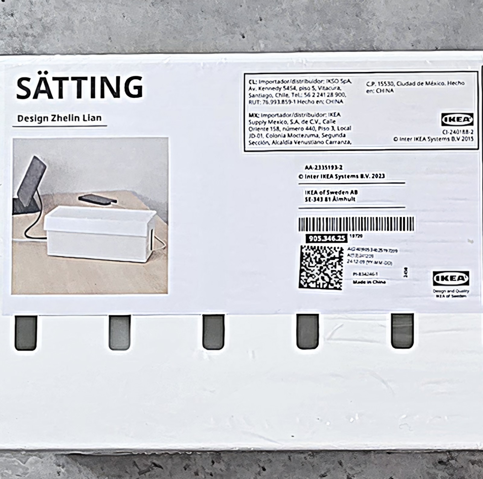 Ikea SATTING 905.346.25 Cable Management Box with Lid NEW Sealed