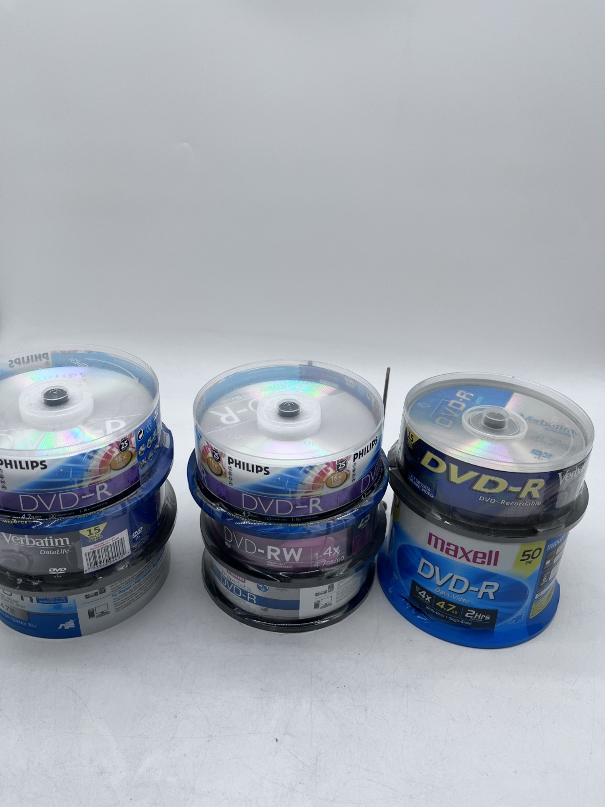 DVD-R Lot Different Brand set of 8 Philips,Verbatim,Maxell,TDK