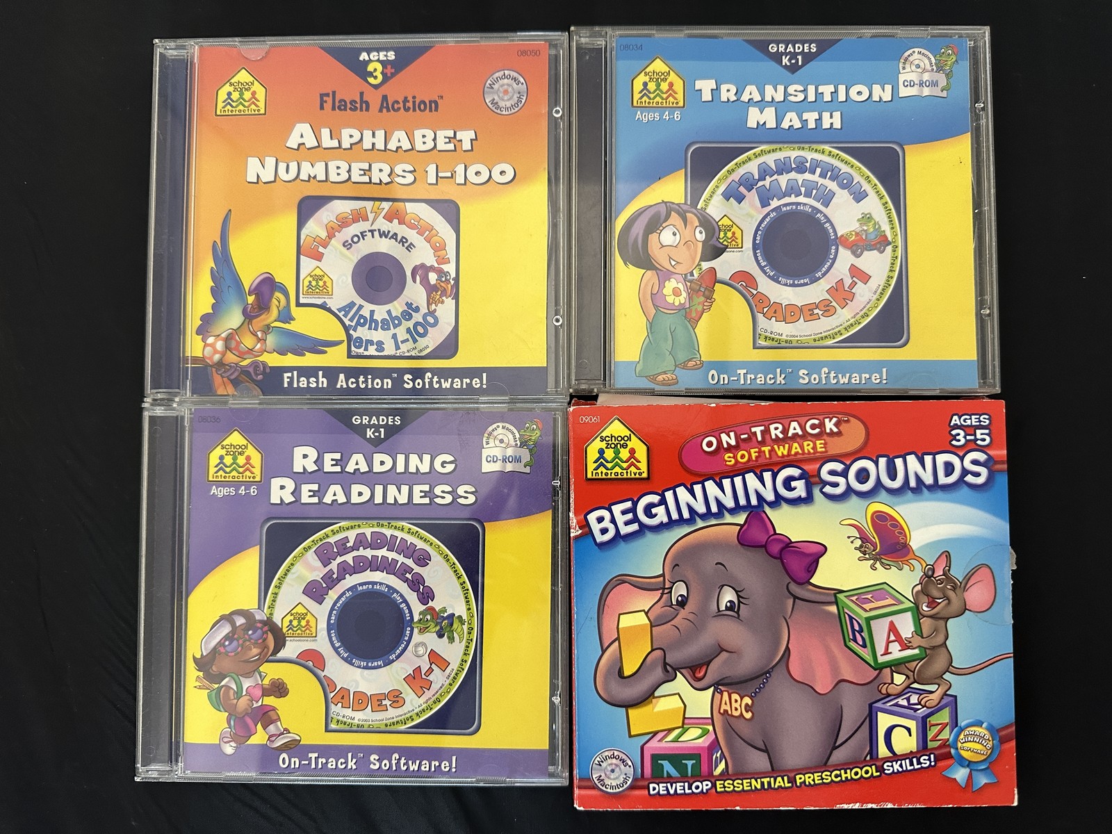 Lot Of 4 PC Games Alphabet And Numbers Transaction Math Reading Readiness