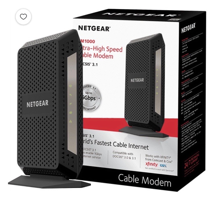 NETGEAR CM1000 Wired-Ethernet (RJ-45) Cable - CM1000100NAS (Black)