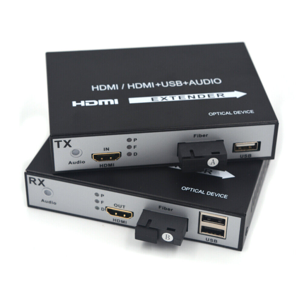 Premium HDMI extenders -1080p 60Hz HDMI Video Audio over Fiber optic SC  USB KVM