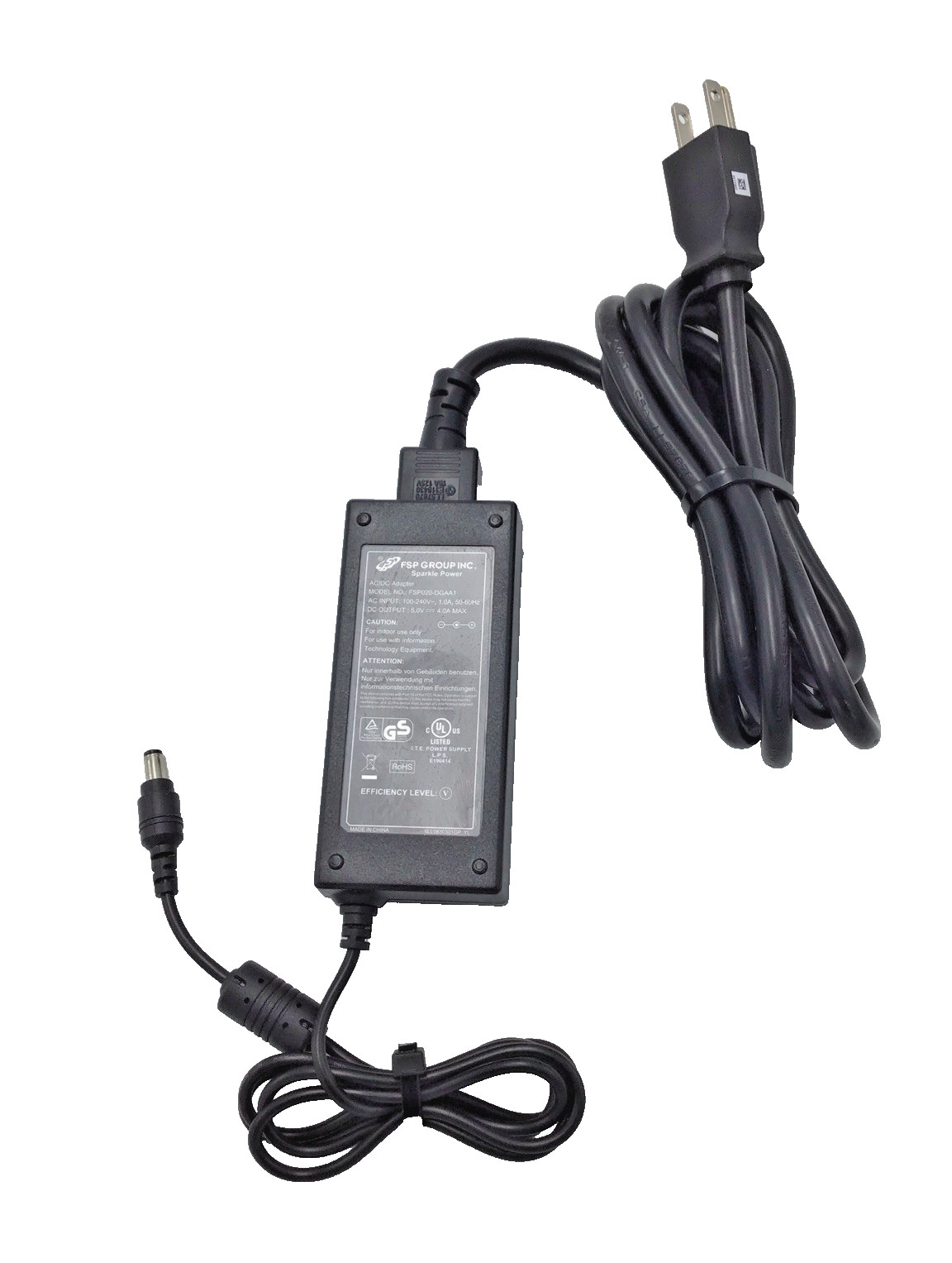 FSP Group Inc. Sparkle Power AC/DC Adapter, FSP020-DGAA1, DC 5.0V 4.0A Max