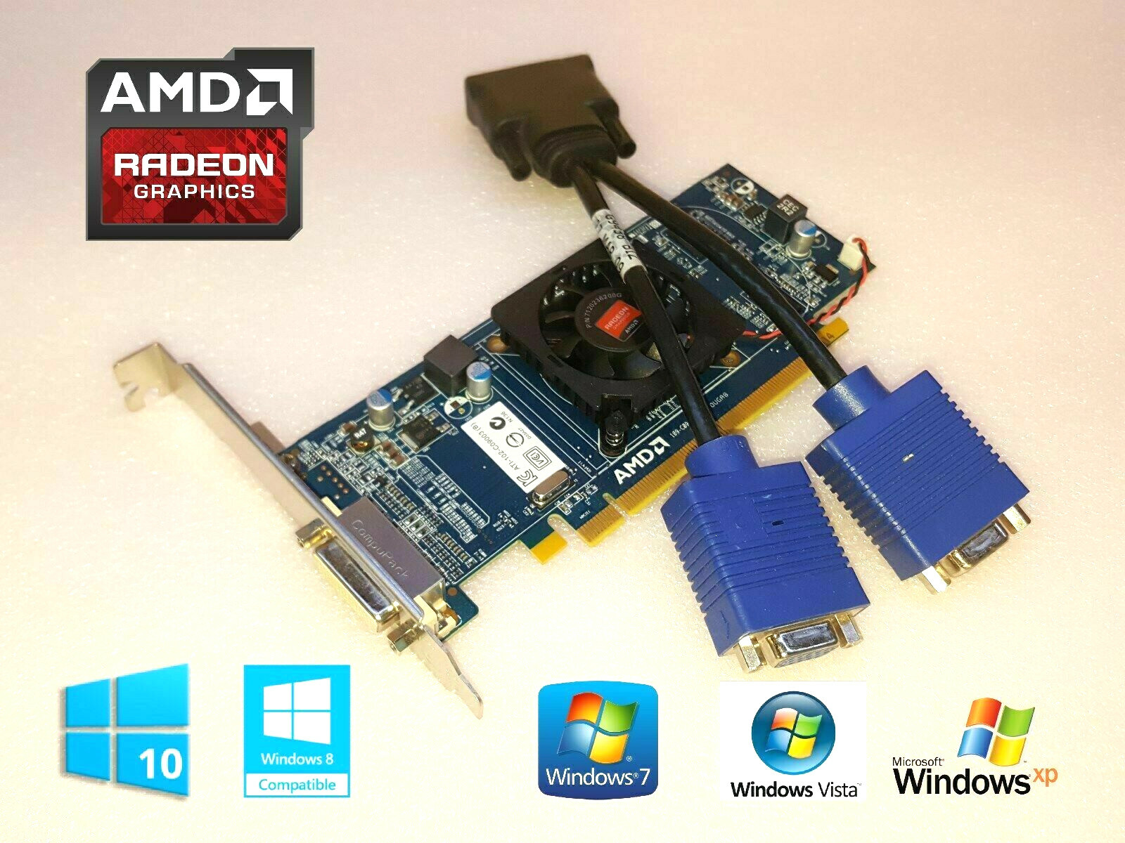 HP Compaq dc5800 dc5850 dc6000 dx6100 dc7100 Tower Dual VGA Monitor Video Card