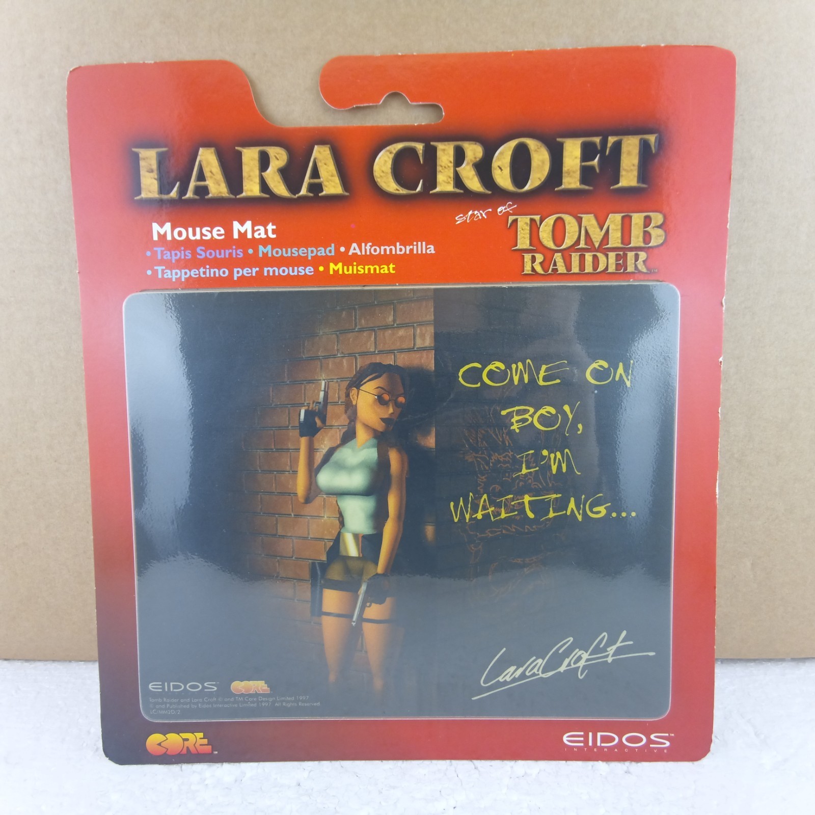 Eidos Lara Croft Tomb Raider Come On Boy Mouse Pad Mat 1997 Vintage Sealed NOS