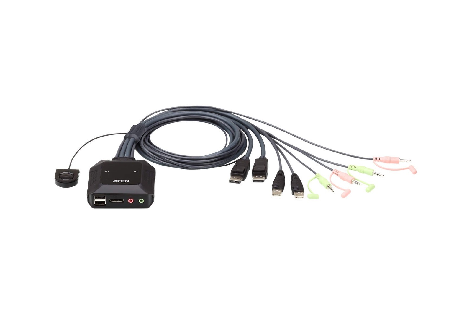 USB DisplayPort Cable KVM Switch Remote Selector 2-Port ATEN CS22DP up to 4096