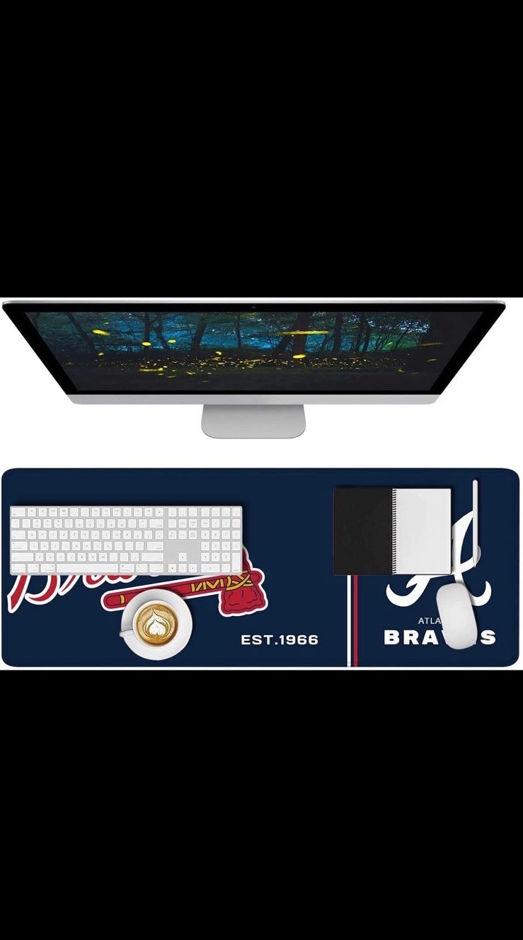 Atlanta Braves Baseball Mouse Pad Extended Large Gaming Desk Pad 31.5 X 11.8 Inc