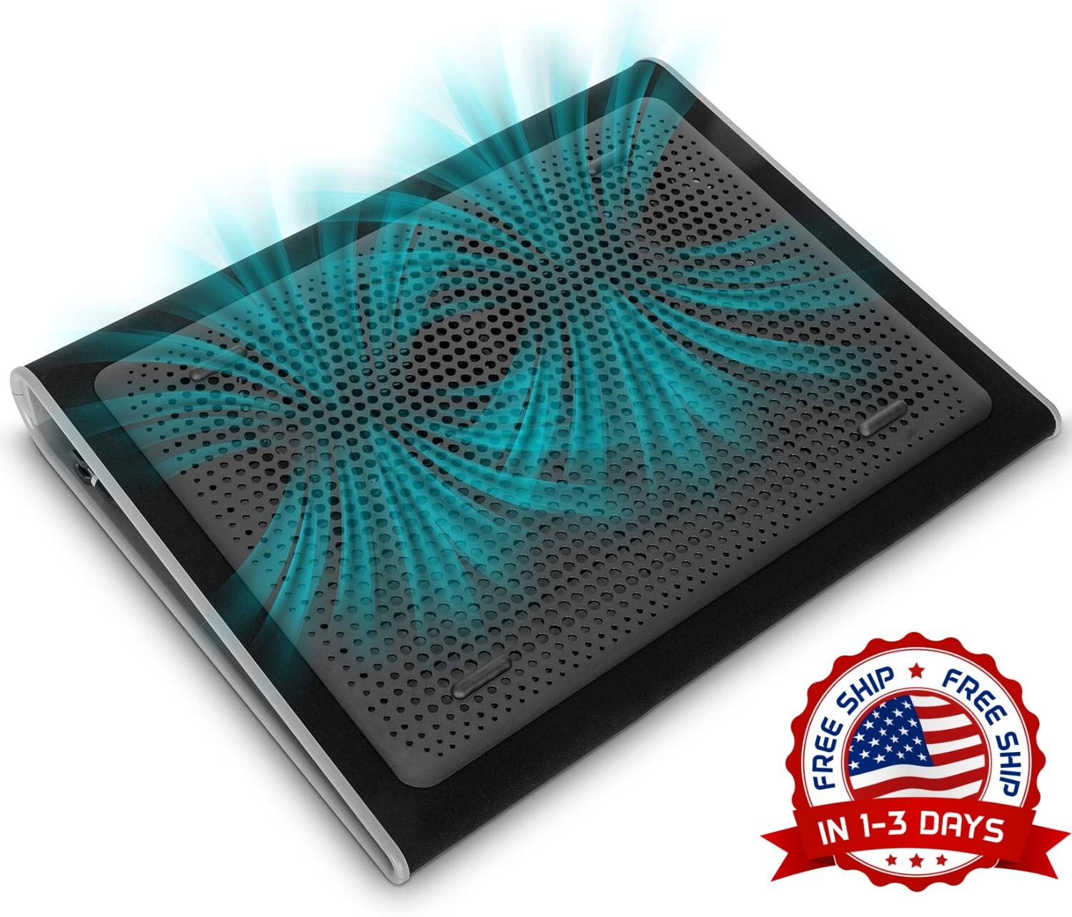 Alfombrilla de enfriamiento para regazo con ventilador doble de 17 pulgadas NEW