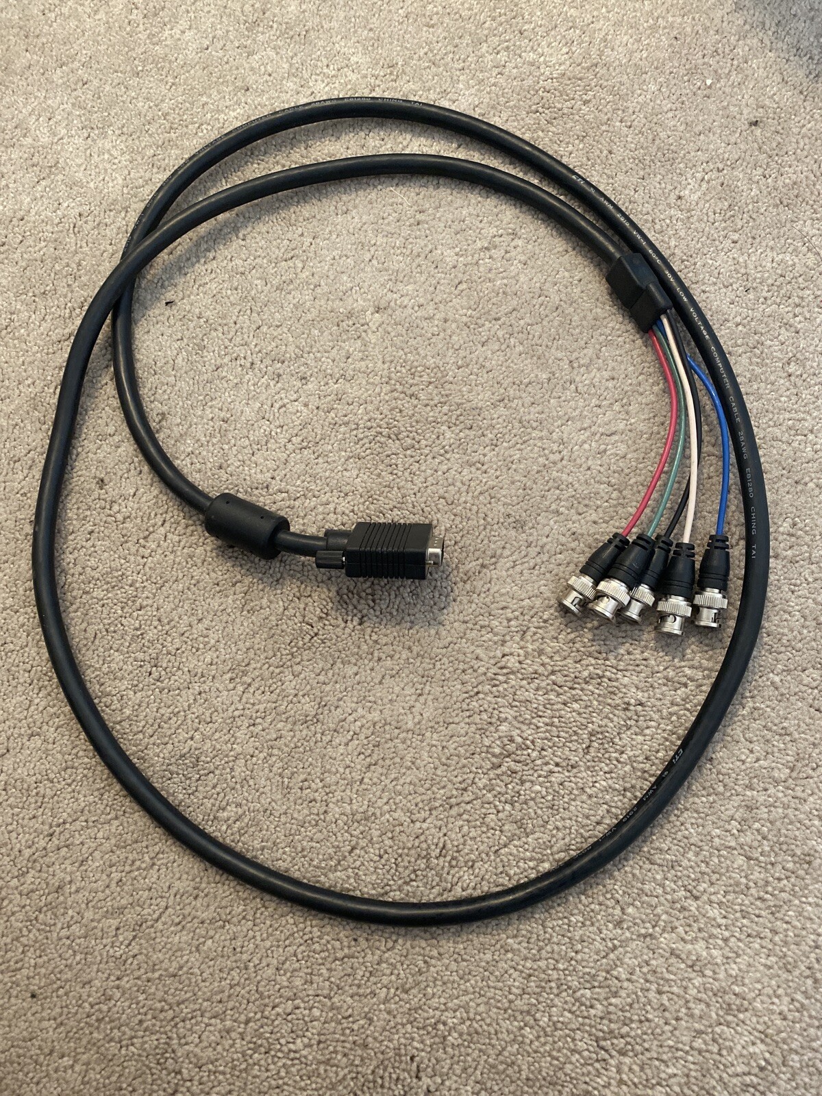 AWM E81280 Style 2919 LOW VOLTAGE COMPUTER CABLE VGA BNC 6ft