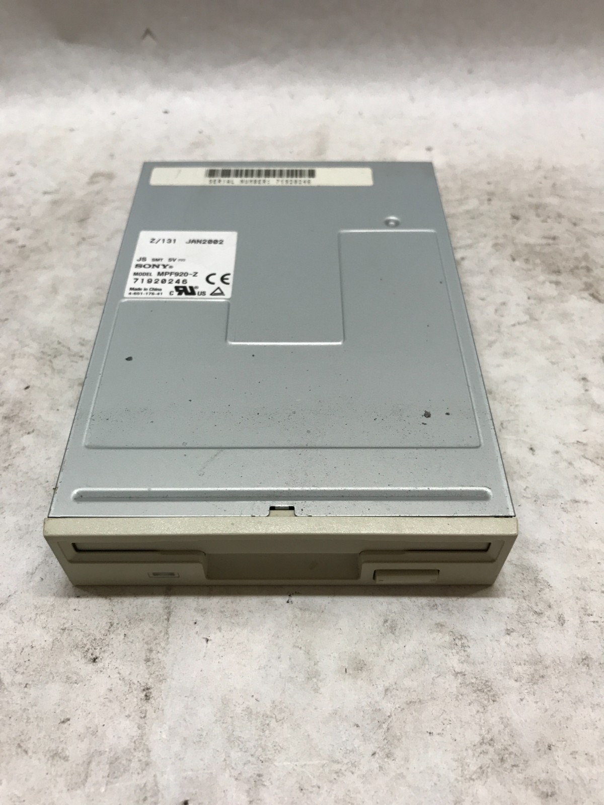 Vintage Sony MPF920-Z Internal Floppy Disk Drive 3.5 Tested Working Beige Bezel