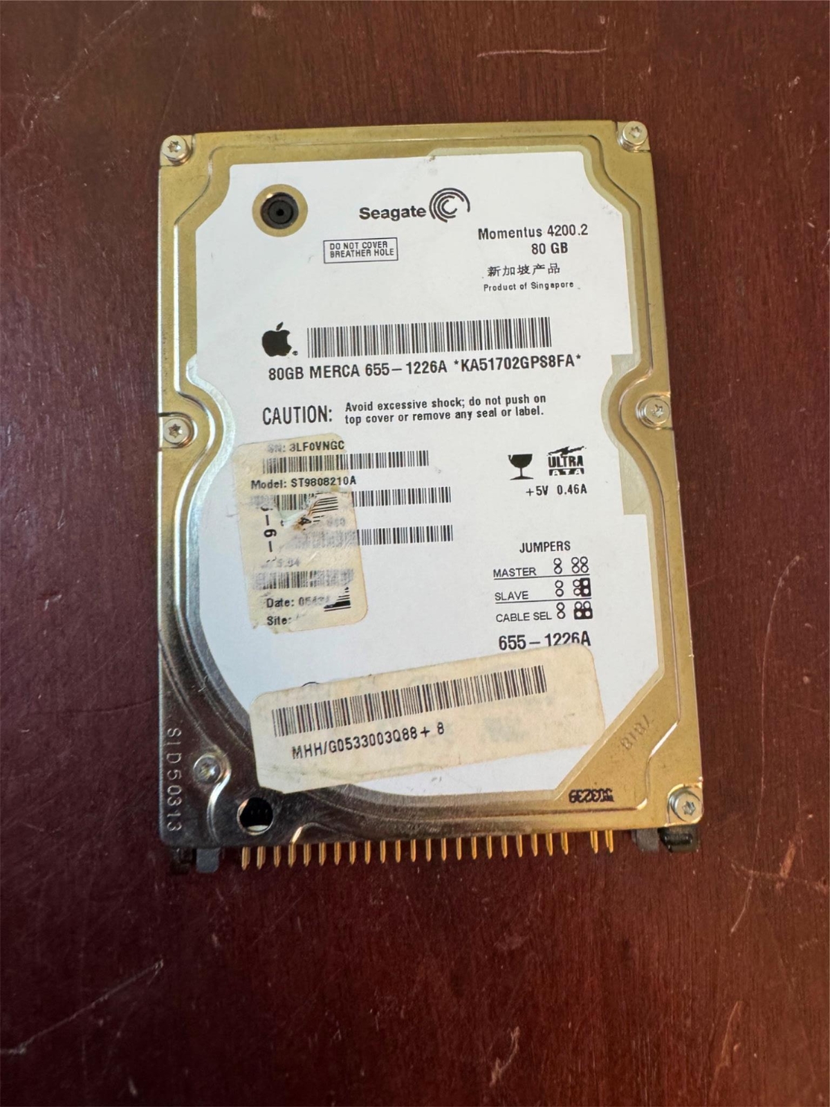 Seagate Momentus 4200.2 80GB IDE Mobile Hard Drive ST9808210A