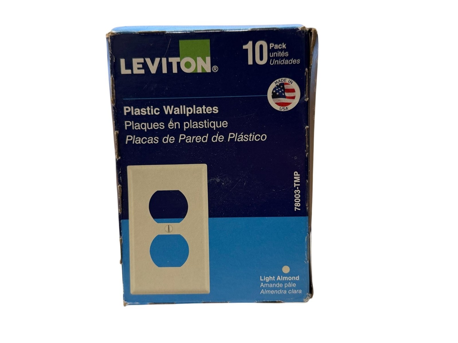 LEVITON 10 Pk. Plastic Wallplates (Light Almond) 78003-TMP
