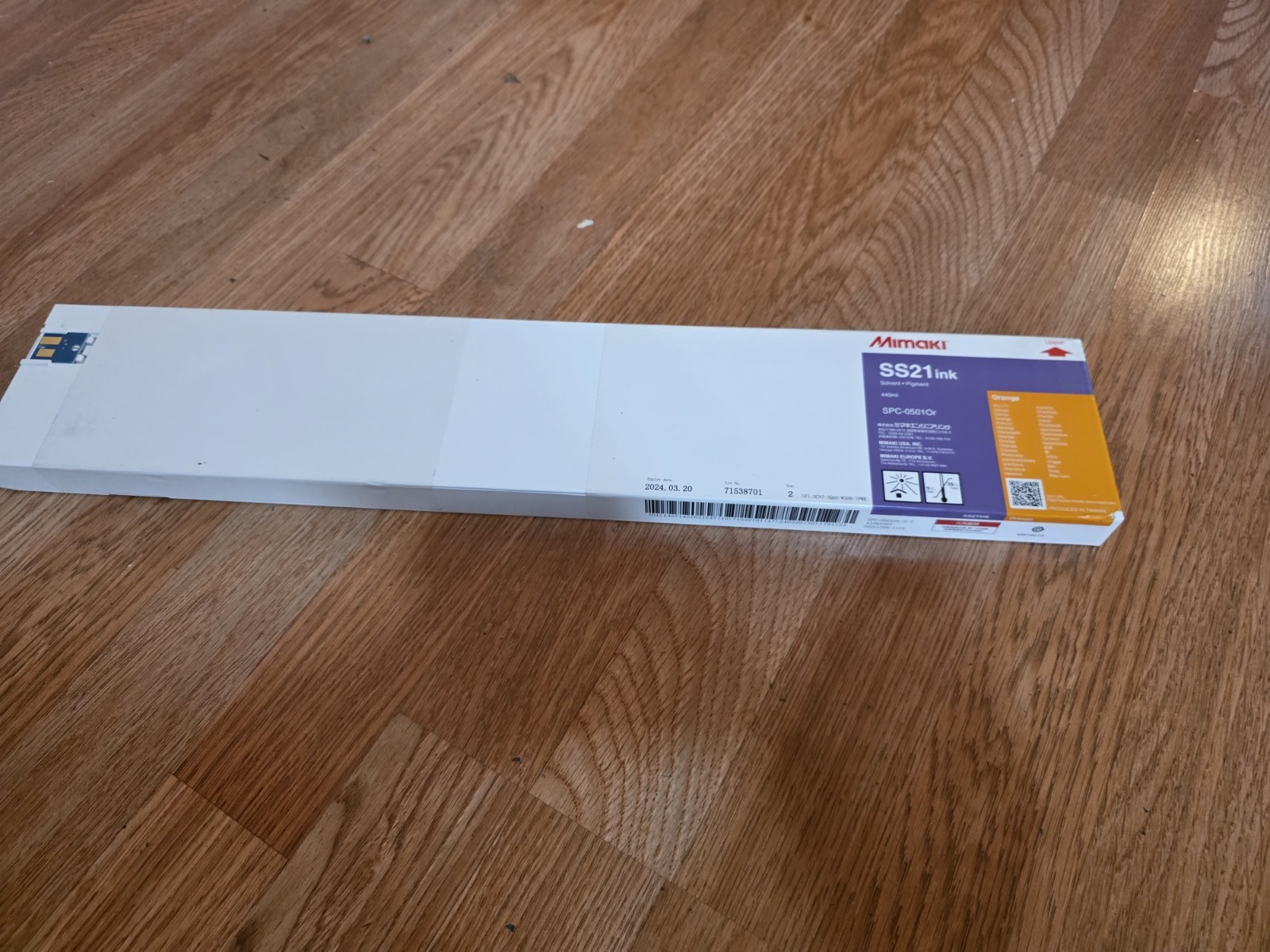 Mimaki SS21 Eco-Solvent Orange Ink Cartridge 440ml SPC-0501Or Paper Case