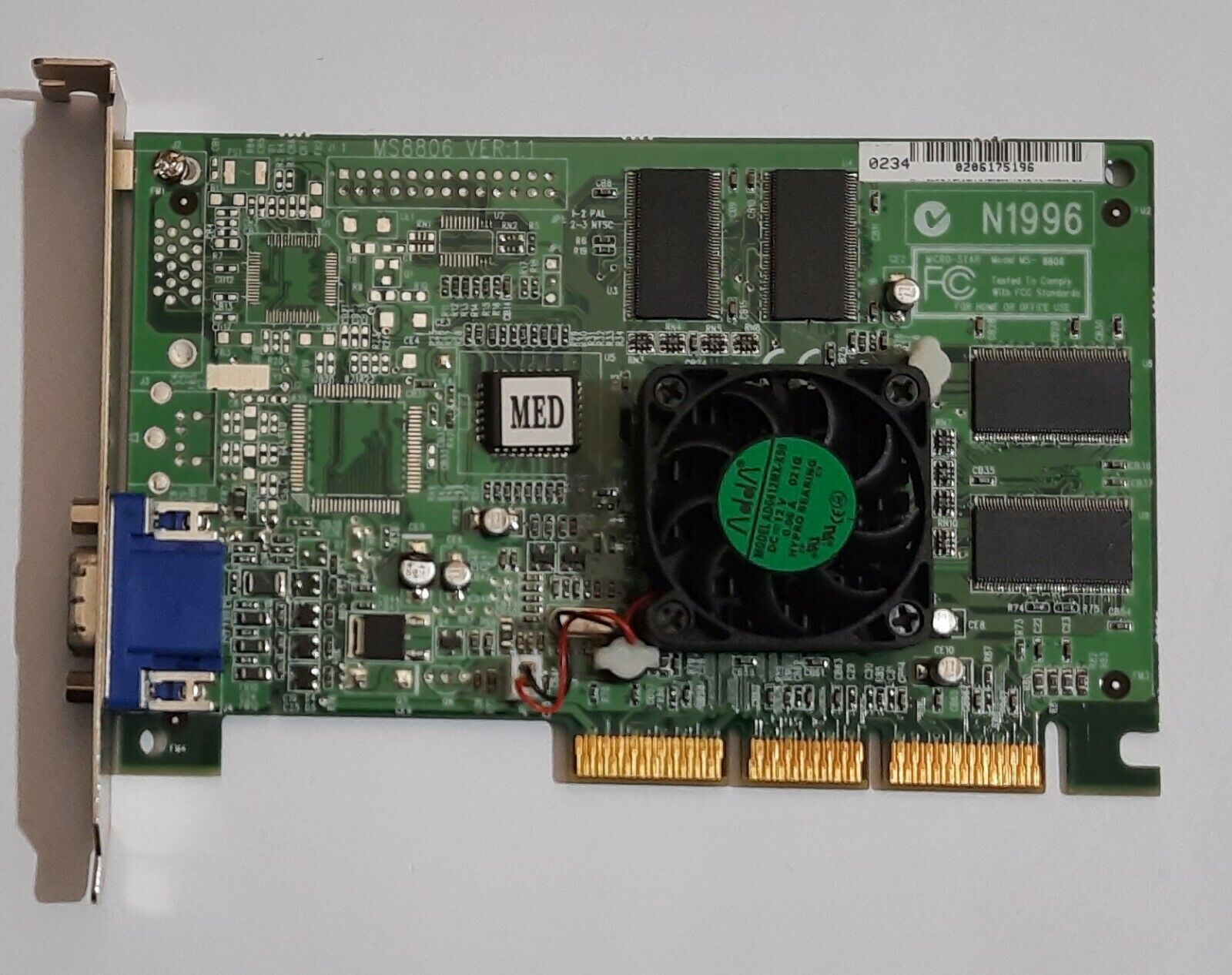 MSI Starburst 32 AGP Graphics Card (32MB, Nvidia TNT2 Pro, MS-8806, Retro, 2000)