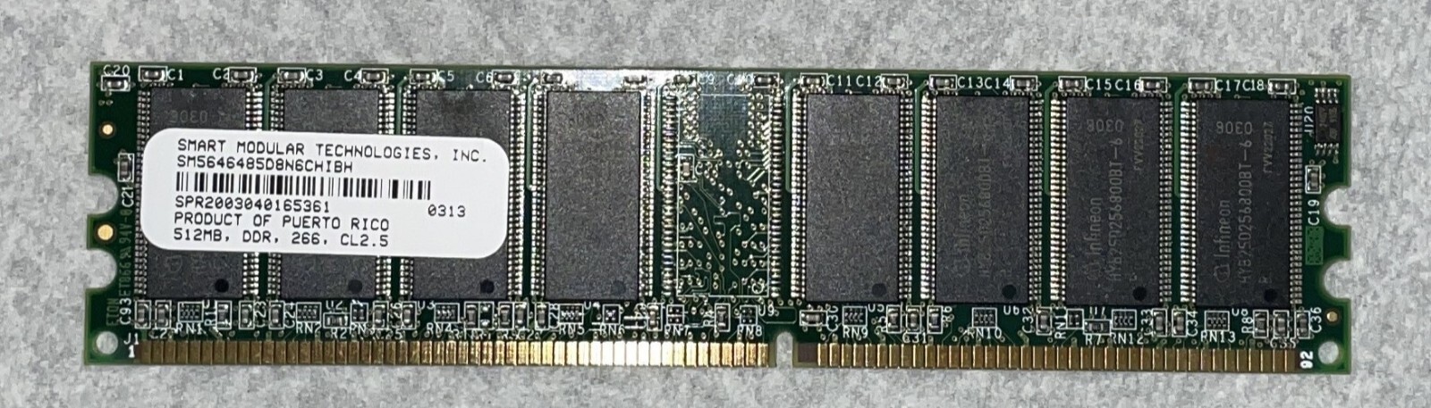 Smart Modular Technoligies Memory Card SM5646485D8N6CLIBH 512MB