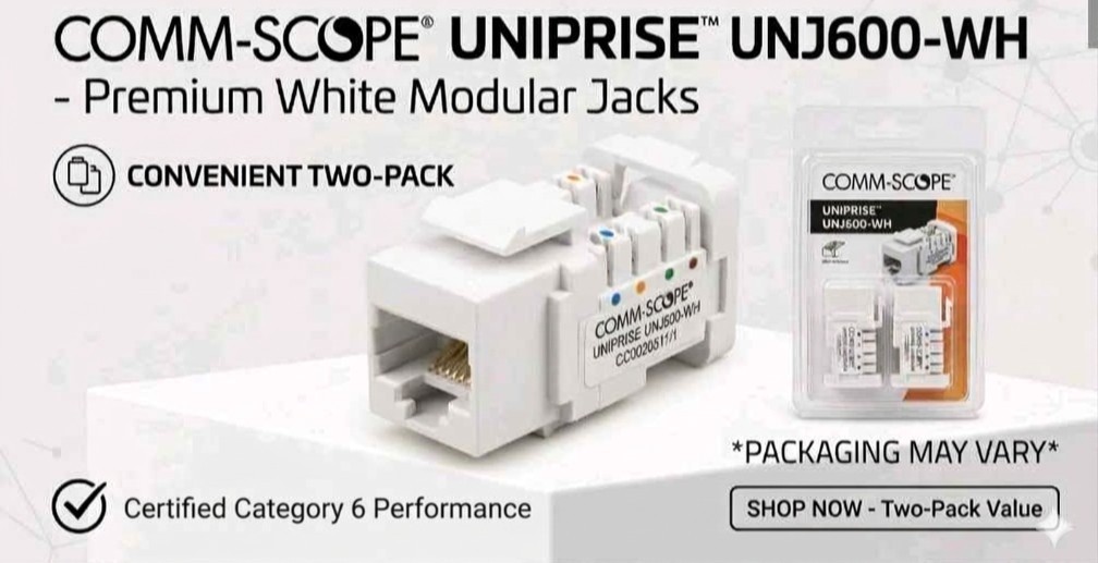 BRAND NEW SET OF 2 COMMSCOPE UNIPRISE UNJ600 OUTLET-WHITE CC0020883/1