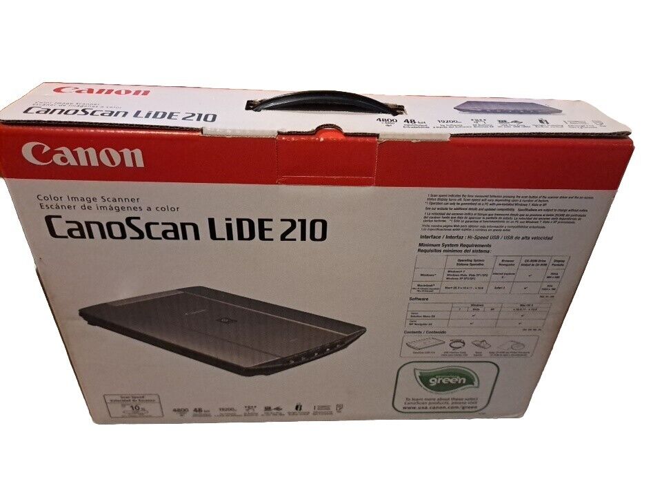 New Canon CanoScan LiDE210 Flatbed Scanner USB Color Image Still In Package
